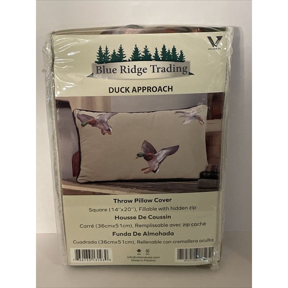 Blue Ridge Trading Throw Pillow Cover Duck Approach 14"X 20" BRAND NEW